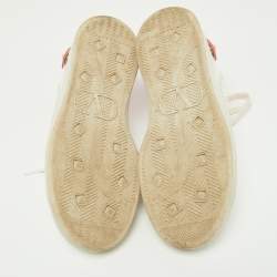 Pre Owned Valentino White Leather Vlogo Rockstud Low Top Sneakers Size 36