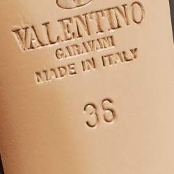 Pre Owned Valentino Black/Beige Patent Leather Rockstud Pumps Size 36