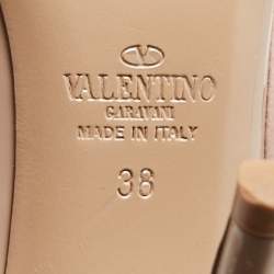 Pre Owned Valentino Dusty Pink Patent Leather Rockstud Ankle Strap Pumps Size 38