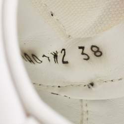 Pre Owned Valentino White/Black Leather Rockstud Untitled Sneakers Size 38