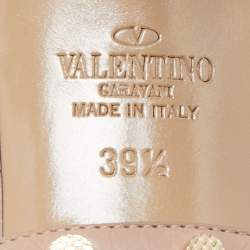 Pre Owned Valentino Dusty Pink Leather Rockstud Ankle Strap Sandals Size 39.5