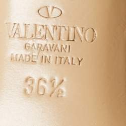 Pre Owned Valentino Black Leather Rockstud Slingback Sandals Size 36.5