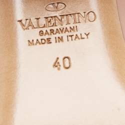 Pre Owned Valentino Dusty Pink Patent Leather One Stud Pumps Size 40