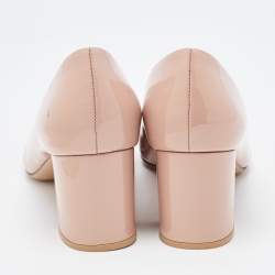 Pre Owned Valentino Dusty Pink Patent Leather One Stud Pumps Size 40