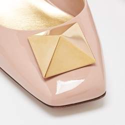 Pre Owned Valentino Dusty Pink Patent Leather One Stud Pumps Size 40