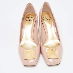 Pre Owned Valentino Dusty Pink Patent Leather One Stud Pumps Size 40
