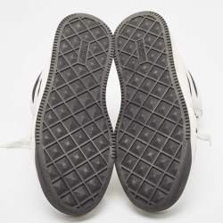 Pre Owned Valentino White/Black Leather Roman Stud High Top Sneakers Size 43