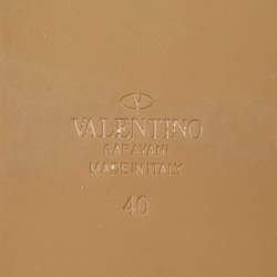 Valentino Cream Leather VLogo Espadrille Slides Size 40