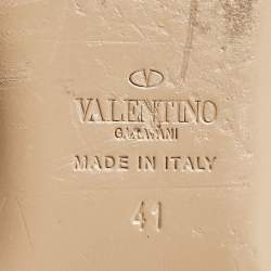 مملوكة مسبقًا Valentino Green Patent Leather Rockstud Ankle Strap Ballet Flats Size 41