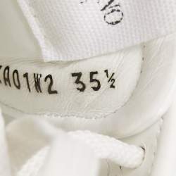 Pre Owned Valentino White Leather Rockstud Low Top Sneakers Size 35.5