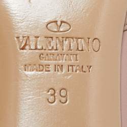 Pre Owned Valentino Red/Beige Patent and Leather Rockstud Pumps Size 39