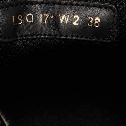 Pre Owned Valentino Black/Pink Mesh and Leather Low Top Sneakers Size 38