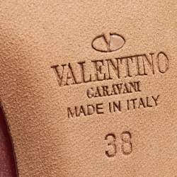 Pre Owned Valentino Red Leather and PVC B Drape Pointed Toe Pumps Size 38
