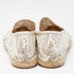 Valentino White Lace Espadrille Flats Size 37