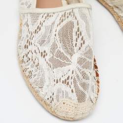 Valentino White Lace Espadrille Flats Size 37