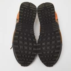 Pre Owned Valentino Multicolor Camo Print Canvas and Leather Rockrunner Sneakers Size 37.5