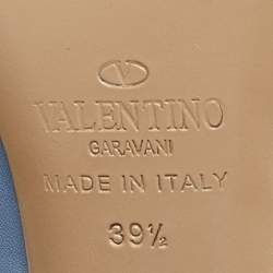 Pre Owned Valentino Blue Leather Pointed Toe Pumps Size 39.5