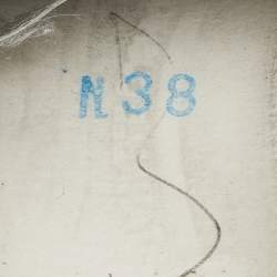 Pre Owned Valentino White/Grey Leather VLTN Rockstud Sneakers Size 38