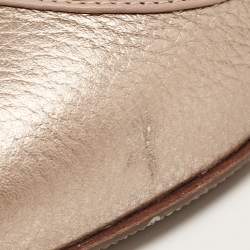 Pre Owned Valentino Metallic Leather Rockstud Pointed Toe Pumps Size 36