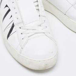 Pre Owned Valentino White Leather VLTN Open Sneakers Size 37