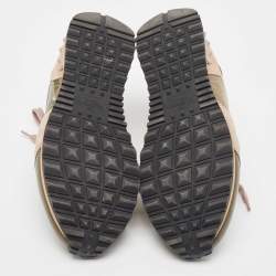 Pre Owned Valentino Multicolor Leather and Suede Rockrunner Sneakers Size 38