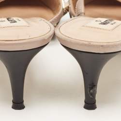 Pre Owned Valentino Black Leather Rockstud Mules Size 38