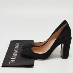 Pre Owned Valentino Black Suede Round Toe Pumps Size 40