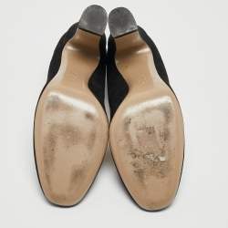 Pre Owned Valentino Black Suede Round Toe Pumps Size 40