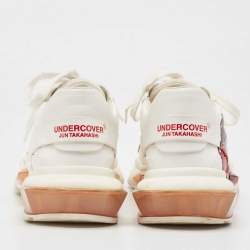 Pre Owned Valentino x Undercover White Leather Chain Rose Print Bounce Sneakers Size 40