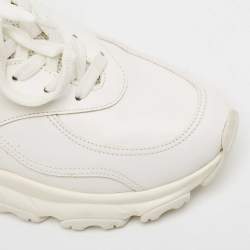 Pre Owned Valentino x Undercover White Leather Chain Rose Print Bounce Sneakers Size 40