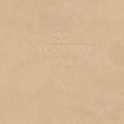 Pre Owned Valentino Pink Rope Rockstud Flat Slides Size 41