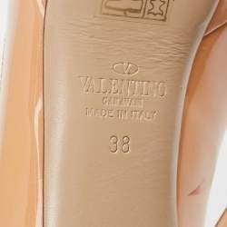 Valentino Beige Patent Leather Platform Pumps Size 38