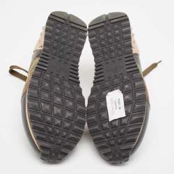 Pre Owned Valentino Multicolor Camo Print Leather and Canvas Rockrunner Sneakers Size 37