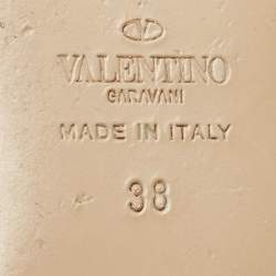 Pre Owned Valentino Old Rose Patent and Leather Rockstud Ballet Flats Size 38