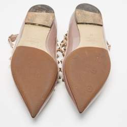 Pre Owned Valentino Old Rose Patent and Leather Rockstud Ballet Flats Size 38