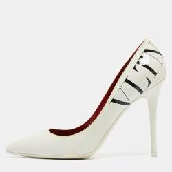Pre Owned Valentino White Patent Leather Pointed Toe Pumps Size 41