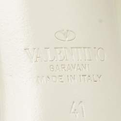 Pre Owned Valentino White Patent Leather Pointed Toe Pumps Size 41