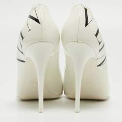 Pre Owned Valentino White Patent Leather Pointed Toe Pumps Size 41