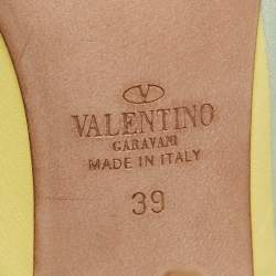 Pre Owned Valentino Multicolor Leather Rockstud Strappy Pointed Toe Pumps Size 39