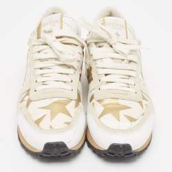 Pre Owned Valentino Multicolor Suede and Leather Rockrunner Sneakers Size 38.5