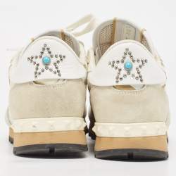 Pre Owned Valentino Multicolor Suede and Leather Rockrunner Sneakers Size 38.5