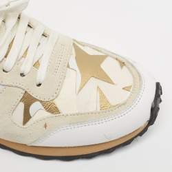 Pre Owned Valentino Multicolor Suede and Leather Rockrunner Sneakers Size 38.5