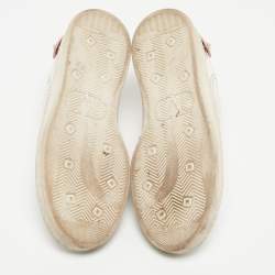 Pre Owned Valentino White Leather  Rockstud  Slip On Sneakers Size 39