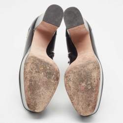 Pre Owned Valentino Black Leather Tango Ankle Boots Size 37.5