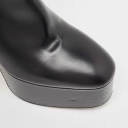 Pre Owned Valentino Black Leather Tango Ankle Boots Size 37.5