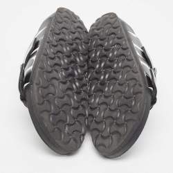 Pre Owned Valentino Black Leather Flat Slides Size 36