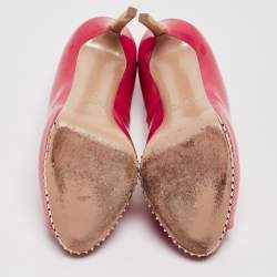 Pre Owned Valentino Pink Patent Leather Rockstud Platform Pump Size 37