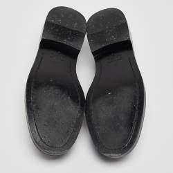 Pre Owned Valentino Black Leather Roman Stud Loafers Size 39