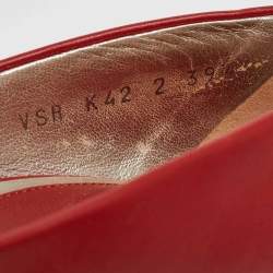 Pre Owned Valentino Dark Red Leather Rockstud Pumps Size 39.5
