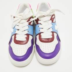 Pre Owned Valentino Multicolor Leather Roman Stud Sneakers Size 35
